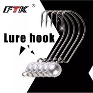 FTK Head lead jig( 5g/8pcs )/(7g/5pcs) Barbed Fishing Hook Jig