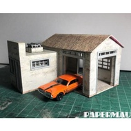 DIY Papercraft Diorama Joe's Garage