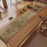 New Chinese Calligraphy Table Runner Fabric Tea Table Zen Waterproof Tea Table Mat Cloth Tea Table C