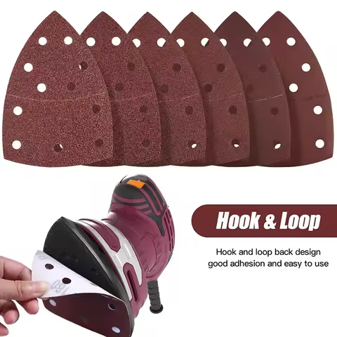 15/30/45 Pcs 105*152 MM 11Holes Detail Mouse Sandpaper Kit 40-2000 Hook & Loop Triangular Sanding Pa