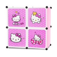 4 Wardrobe DIY Cartoon Wardrobe Cabinet Cube Rack Clothes Storage Bedroom Wardrobe Cabinet Almari