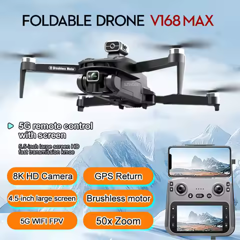 2025 V168 MAX Professinal Drone 8k Camera GPS Automatic Return 5G Wifi Brushless 360° Intelligent Ob