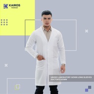[NO EMBROIDERY] KAIROS Laboratory Gown Long Sleeves Doctors Gown Katrina White Fabric