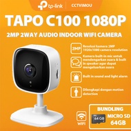 Tp-link TAPO C100 1080P 2WAY AUDIO INDOOR WIFI CAMERA OFFICIAL INDONESIA FREE MICRO SD 64GB