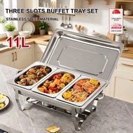 Buffet tray set 11L Stainless Steel Square Buffet Stove Dish Set Container Food Warmer for Catering 