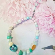 2合1手機挂件手機帶串珠鑰匙扣+幸運石