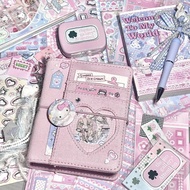 M5Loose-leaf Pink Heart Denim Student Notebook Portable Notebook