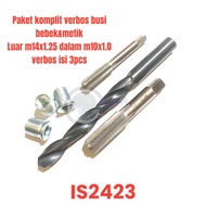 paket komplit alat perbaikan busi verbos busi motor bebek n metik drat pendek set bor n tap n sok bu
