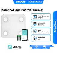 MeeGoo Smart Body Fat Scale  LED Display BMI Weighing Scale Health Indicators Bluetooth APP Records
