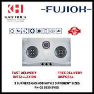 FUJIOH FH-GS6530 SVSS GAS HOB WITH 2 DIFFERENT BURNER SIZES - 1 YEAR LOCAL WARRANTY