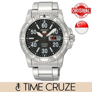 [Time Cruze] Seiko 5 Sports SRP213  Automatic Analog Stainless Steel Black Dial Men Watch SRP213K1 SRP213K