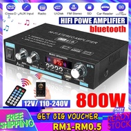 AK35 800W Bluetooth 5.0 Audio Power Amplifier 2 Channel Stereo Receiver with Remote Control