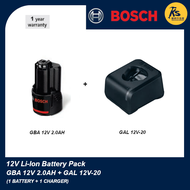 BOSCH 12V STARTER KIT GBA 12V 2.0AH Batteries + GAL 12V-20 Professional ( 1B1C | 2B1C )