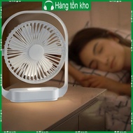 WIN USB Desk Fan 2000mAh Rechargeable 4 Speed Table Fan Camping Fan with LED Light