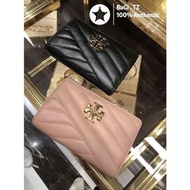 🔥迷人粉色現貨🔥[美國代購Tory Burch]100%REAL & Authentic Tory burch TB 女裝中銀包 羊皮電繡壓紋對折式銀包 多卡位 🎁附購買單據 原裝配件 吊牌、手提袋 
