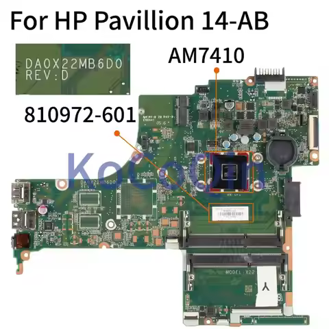 KoCoQin 810972-001 810972-601 Laptop motherboard For HP Pavillion 14-AB Core A8-7410 AM7410 Mainboar