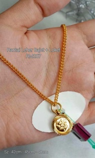 Rantai Leher Bajet Set ZHULIAN Gold plated Necklace and Pendant Jewellery Emas Saduran Barang Kemas