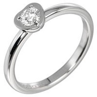 Cartier D'Amour Diamant Léger 戒指，尺寸 7，18K 白金鑲鑽，約 ​​2.4 克，D淨化草本[二手]