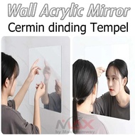 【SG stock Fast Shipping】Acrylic Wall Mirror for Makeup And Bathroom, Practically Stay Attached To The Wall Mirror Wall Stickers Flexible