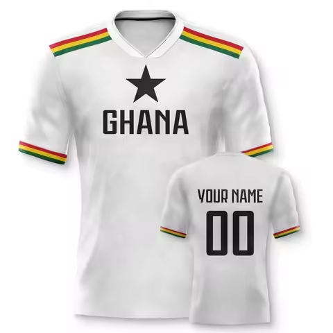 Custom Ghana Soccer Jersey Personalized Name Number Football Team Shirt for Men Women Kids Summer Qu