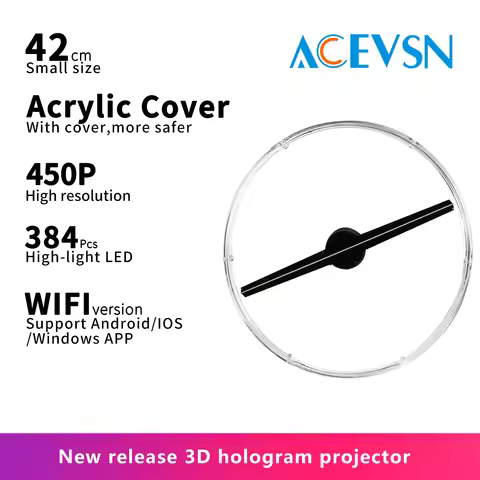 3D Hologram Projector 42CM 3D Hologram Projector With Protect Cover 3D Led Holographic Business Logo