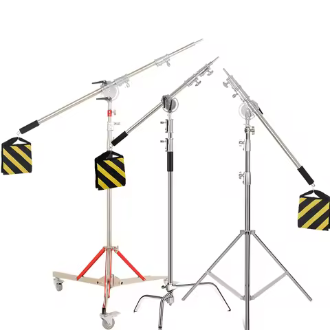 C Stand Stainless Steel Kit Light Stand With Weight Bag Photo Studio Accessories Extension Rod 2.49M