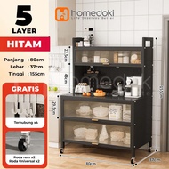 Homedoki Rak Piring Tertutup / Rak Dapur / Rak Susun Serbaguna / Lemari Piring / Rak Penyimpanan Mul