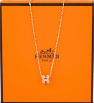 全新 正品 Hermes Mini Pop H 頸鏈 奶茶色