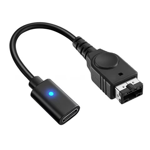 USB Type-C Charging Cable with LED Indicator Light for Nintendo GBA SP Game Boy Advance Console