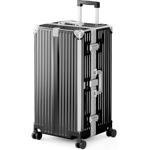 Trunk Luggage 28 Inch with Aluminum Frame Zipperless Suitcase