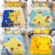 寵物小精靈 比卡超 卡比獸 pokemon pikachu床單 寵物小精靈 床單套裝 床上用品 枕頭 四件套 床笠 pikachu 伊貝  生日 禮物 公仔 奇異種子 傻鴨 小火龍 車厘龜 
