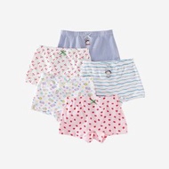 【5條混裝 適合身高100cm】日系A類純棉兒童內褲 女寶寶可愛卡通平角褲 抗菌透氣啜汗 親膚柔軟 高彈舒適 幼兒四季內褲底褲 小童棉質內褲