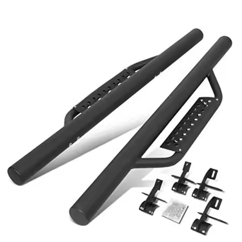 Drop Running Boards Compatible with 2007-2018 Jeep Wrangler/JK 2-Door Steel Round Tubing Side Step R