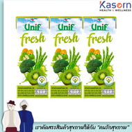 แพ็ค 3 กล่อง ยูนิฟ น้ำผักผลไม้รวม รสผักใบเขียว 180 มล. กล่องสีเขียว UNIF Fresh (6827)