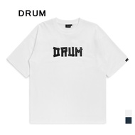 DRUM Select Logo TPU Tape Oversized Tee- White/Dark Blue