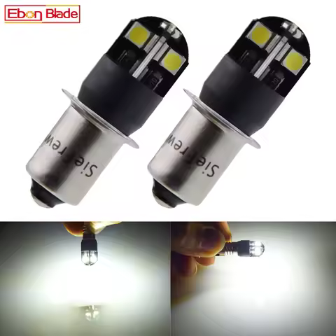 2Pcs 6V P13.5S PR2 LED Light Bulb White 6000K 8SMD For Flashlight Replacement Bulb Torch Work Lamp 4