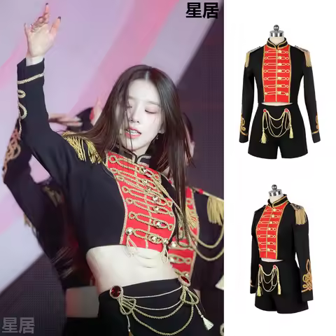 New Korean Singer Cheerleader Costume Women Group Jazz Dancer Stage Outfits Festival Clothing Rave W