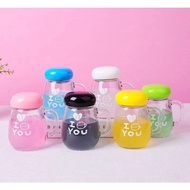 I Love U 360 ML Portable Glass Cup