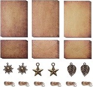 Writing Paper with Envelope Set, 12 Sheets of Writing Paper, 6 Envelopes, 6 Retro Keys, 6 Hemp Ropes