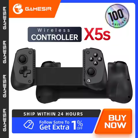 GameSir X5s Bluetooth Wireless Mobile Gaming Controller With Hall Effect Sticks Tri-Mode Connectivit