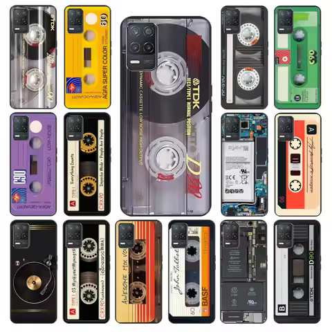 Classical Cassette tape Battery Case for OPPO Realme GT 2 Pro X2 Pro XT C25S 8 7 6 Pro 6i GT Master 