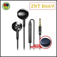 ZNT R669 Wired Earphones With Microphone Built-in ,3.5mm Audio Jack (With Storage Bag)