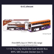 [Local Stock] 1:110 Tiny City SG23 Die-cast Model Bus | B9TL SBS Bus |Double Decker | Purple Orange 
