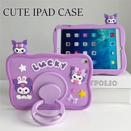 Kuromi Cute Cartoon Stand Kids Case For iPad Mini 1 2 3 4 5 6 Air 9.7" 10.2" 4th/5th/6th/7th/8th/9th/10th Gen Pro 10.5" 10.9" 11" 2022/21/20/19/18 Stand Handle Silicone Cover