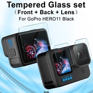 [SG] GoPro Hero12 11 Black / Hero10 / Mini / Hero9 - Tempered Glass Screen Protector Set Full Adhesive Coverage 3 Pcs