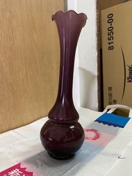 限自取，台灣早期玻璃花瓶，咖啡色高25公分