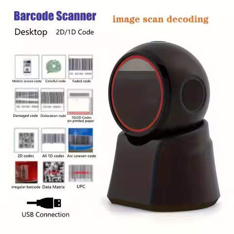2D Barcode Scanner Desktop Omnidirectional Automatic 1D 2D QR code Data Matrix PDF417 Bar code Reade
