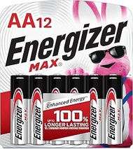 Energizer E91BW12EM AA Batteries (12 Count), Double A Max Alkaline Battery