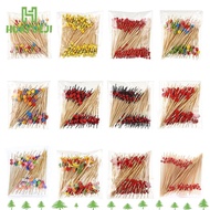 HUAYUEJI Bamboo Pick, Wooden Picnic Party Supplies Cocktail Fork,  Disposable Cocktail Pick Food Cup