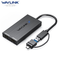 WAVLINK USB 3.1/USB C to Dual HDMI Adapter DisplayLink Dual 5K 60Hz Monitor Hub for Dell HP Surface 